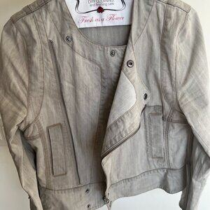 Light, Gray, Crop Jean Jacket